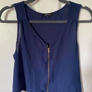 Dark Blue Ambiance Zip-Up Top